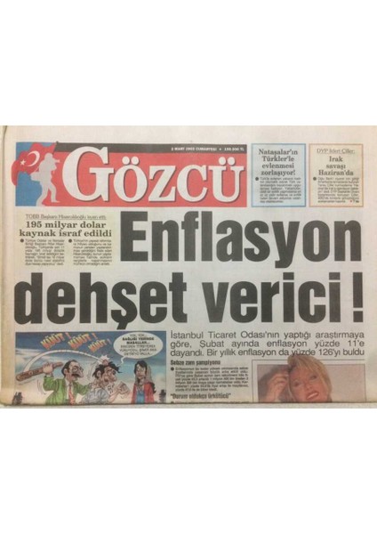 Gözcü Gazetesi 2 Mart 2002 - Emel Sayın Ben Çapkın Bir Kadınım GZ47977