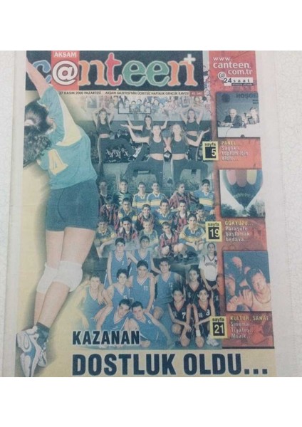 Akşam Gazetesi Canteen Eki - 27 Kasım 2000 - Kazanan Dostluk Oldu GZ46827