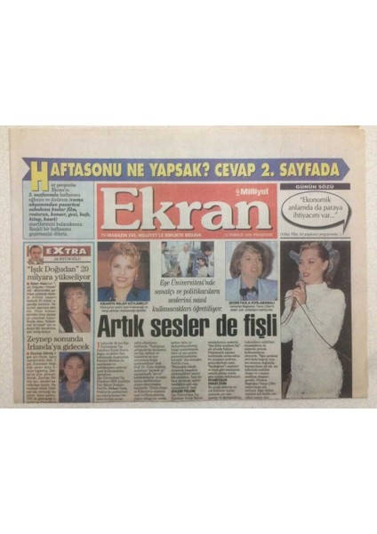 Milliyet Gazetesi Ekran Eki 13 Temmuz 1995 - Kadir Inanır Halkın Yanında GZ51356