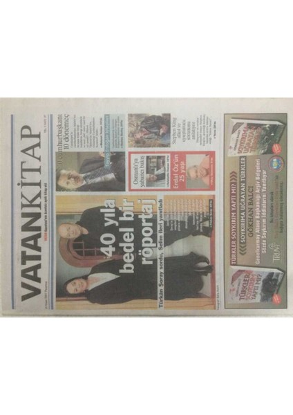 Vatan Gazetesi Kitap Eki 16 Nisan 2007 - Türkan Şoray Ile 40 Yıla Bedel Bir Röportaj GZ51180