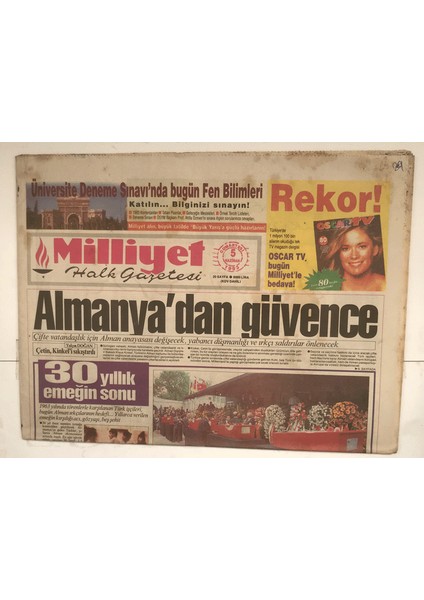 Milliyet Halk Gazetesi 5 Haziran 1993 - Istanbul Bomba Üstünde GZ5122