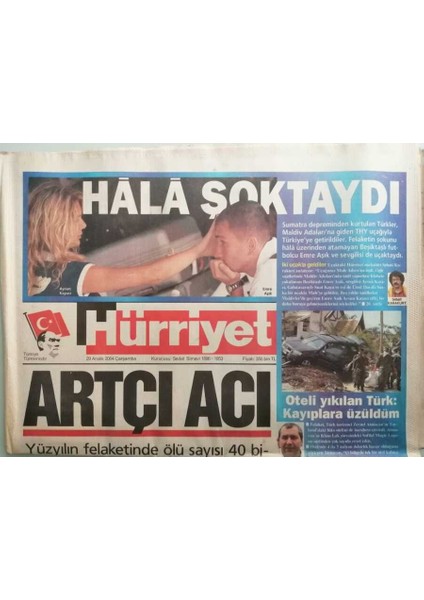Hürriyet Gazetesi 29 Aralık 2004 Baykaldan Erdoğana Millet Sizi Gözden Çıkarır Kıbrısı Asla -GZ44337 fiyatları
