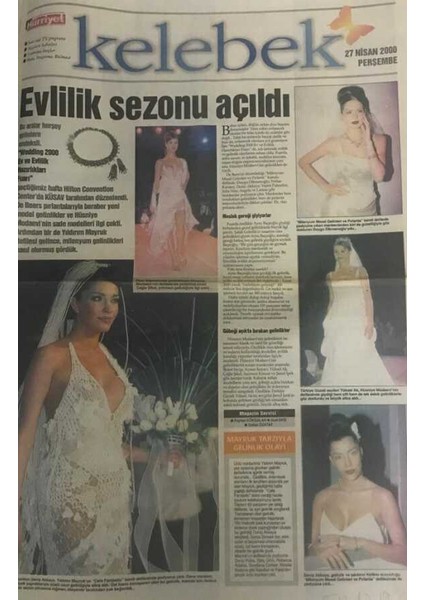 Hürriyet Gazetesi Kelebek Eki 27 Nisan 2000-EBRU Cündübeyoğluhayatım Sahnede Geçiyor GZ45437
