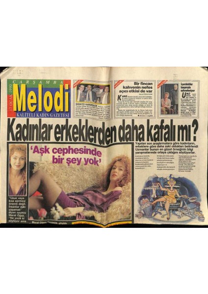 Sabah Gazetesi Melodi Eki 17 Ocak 1990 - Meral Oğuz,aşk Cephesinde Bir Şey Yok GZ75414