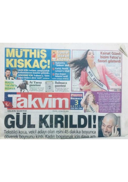 Takvim Gazetesi 23 Mayıs 2004 - Cem Yılmaz Goradan Gün Yüzü Görmemiş GZ42058