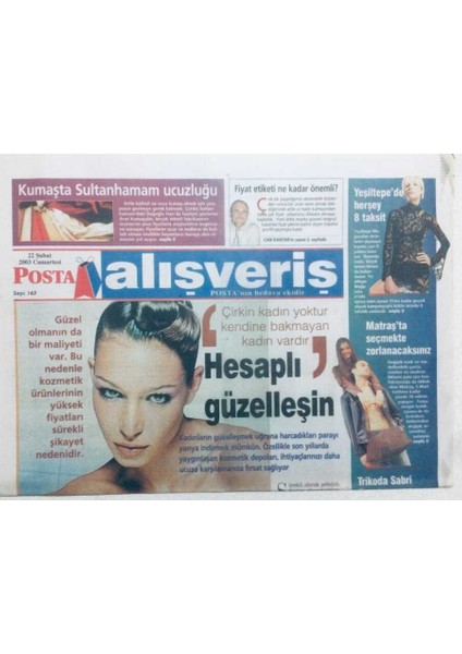 Posta Gazetesi Alışveriş Eki 22 Şubat 2003 - Antikalar Tarihe Işık Tutuyor GZ42080