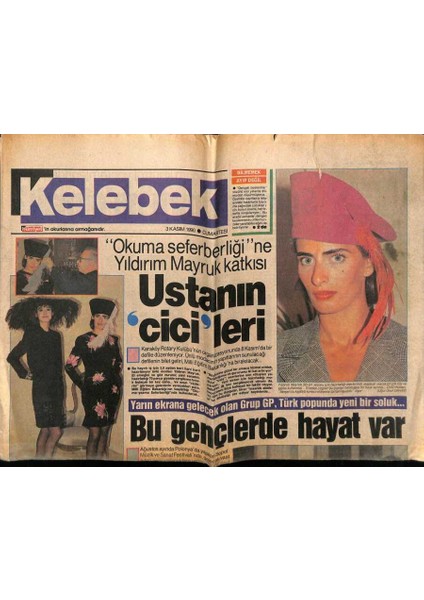 Hürriyet Gazetesi Kelebek Eki 3 Kasım 1990 - Yıldırım Mayruk Katkısı GZ75703