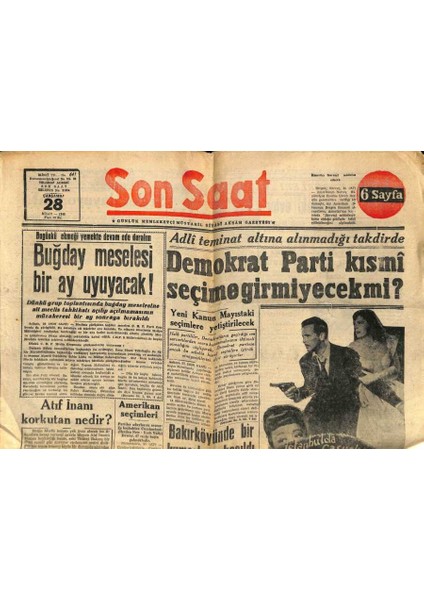 Son Saat Gazetesi 28 Nisan 1948 - Atıf Inanı Korkutan Nedir? GZ71385