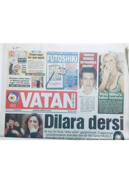 Vatan Gazetesi 3 Mart 2007 - Teoman Konser Sonrası Hayranımla Çıkarım Dedi GZ42129