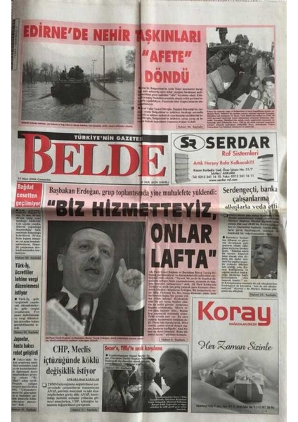 Belde Gazetesi 15 Mart 2006-ERDOĞANBIZ Hizmetteyiz,onlar Lafta GZ45011
