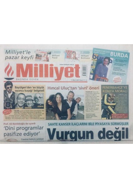 Milliyet Gazetesi - 11 Mart 2007 - Ilker Başbuğ Komutandan Nevruz Öncesi Sert Uyarı GZ46554