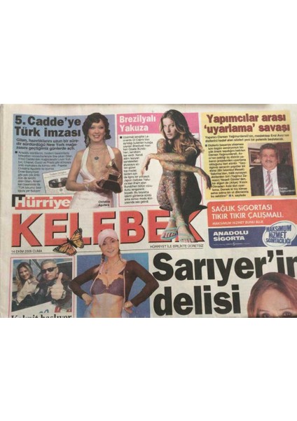 Hürriyet Gazetesi Kelebek Eki 14 Ekim 2005-GEORGE Clooney Yönetmenliği Tercih Etti GZ45137 fiyatları