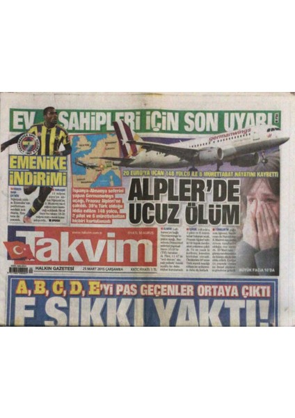 Takvim Gazetesi 25 Mart 2015 -Kpss 2010 Paralel Örgüt Yüzünden Iptal Mi Edilecek? GZ45053