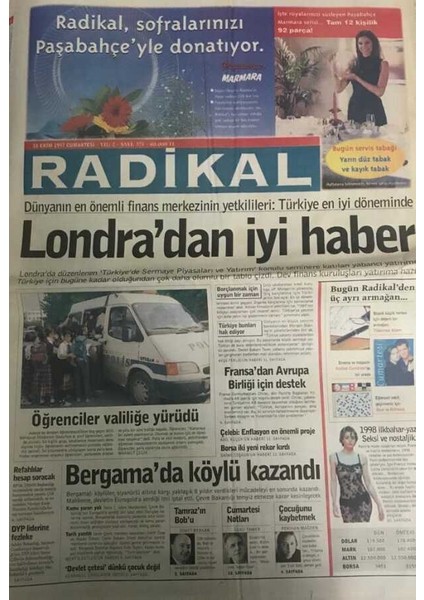 Radikal Gazetesi 18 EKIM1997-AIDS Aşısı Için Onay Çıktı GZ45491 fiyatları