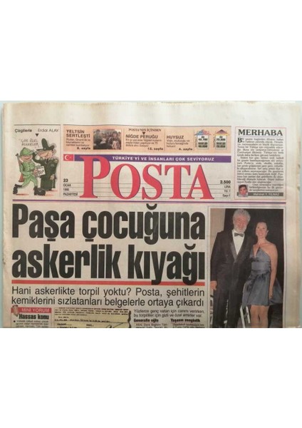 Posta Gazetesi 23 Aralık 1995 Sezenin Bombası Yakında Patlıyor -Tarkana Yeni Dünyadan Destek -GZ44759