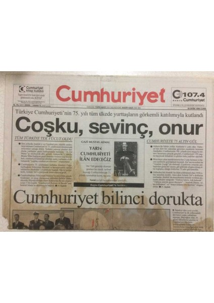 Cumhuriyet Gazetesi 30 Ekim 1998 - Ankarada Iki Imza GZ50358
