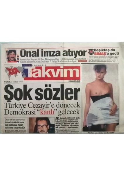 Takvim Gazetesi 9 Mayıs 1997 Aysun Tiyatro Oyunculuğuna Heveslendi - GZ44678 fiyatları