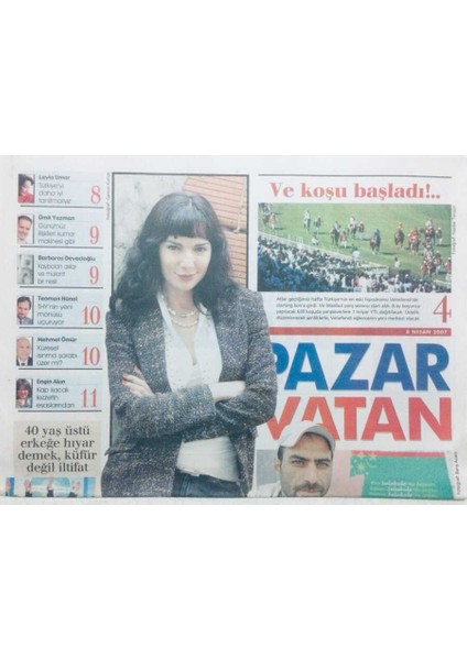 Vatan Gazetesi Pazar Ekşi 8 Nisan 2007 - Sulukuleli Dönüşmek Istemiyor GZ43001