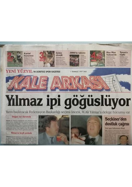 Yeni Yüzyıl Gazetesi Kale Arkası Eki 1 Temmuz 1997 Terimi Sıkıntı Bastı -GZ44738