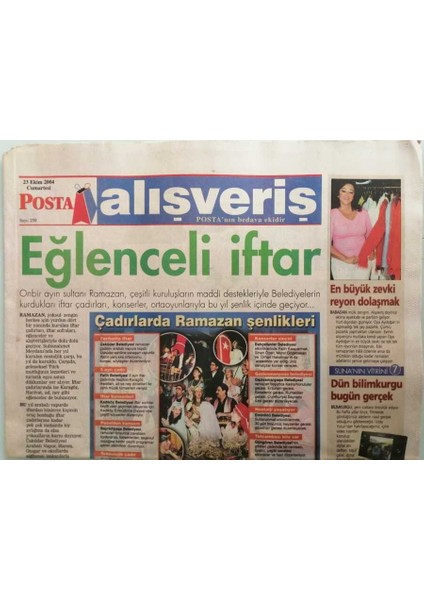 Posta Gazetesi Alışveriş Eki 23 Ekim 2004 Eğlenceli Iftar -GZ44760