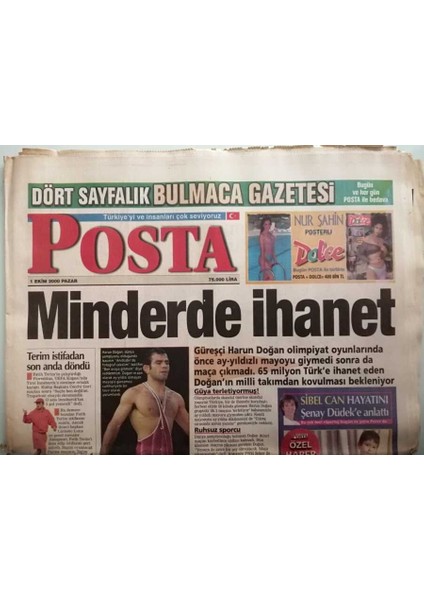 Posta Gazetesi 1 Ekim 2000 Sibel Can Hayatını Şenay Düdeke ANLATTI-GZ44763