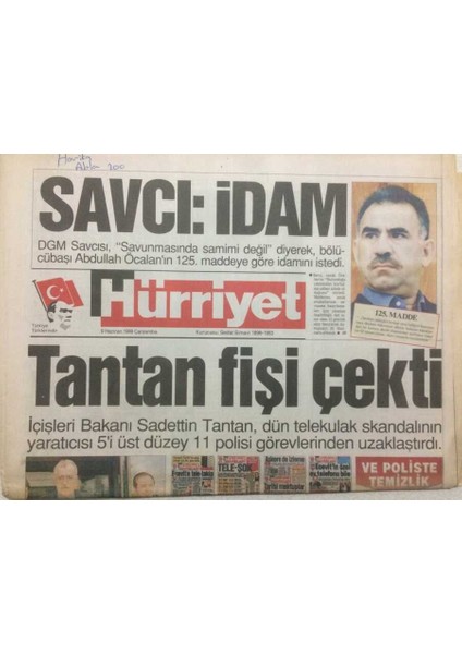 Hürriyet Gazetesi 9 Haziran 1999 - Boşanmasını Kolaylaştıracak Ilan Yayınlanan Emel Sayın Artık Özgürlüğüne Kavuşacak GZ47870