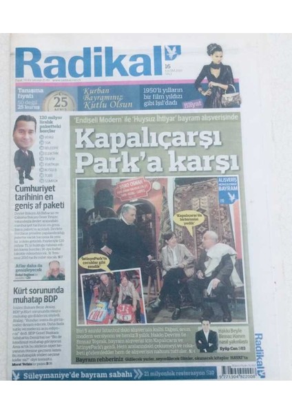 Radikal Gazetesi - 16 Kasım 2010 - Kürt Sorununda Muhatap Bdp GZ46271 fiyatları