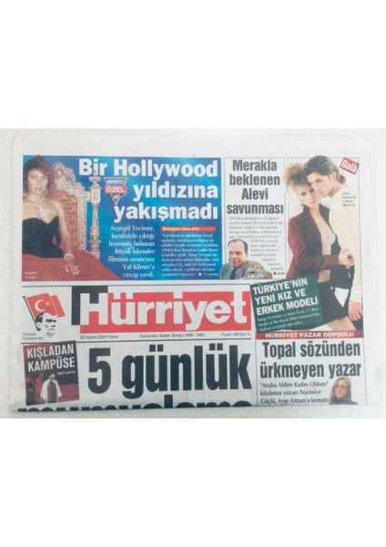 Hürriyet Gazetesi - 28 Kasım 2004 - 5 Günlük Mumyalama GZ46292 fiyatları