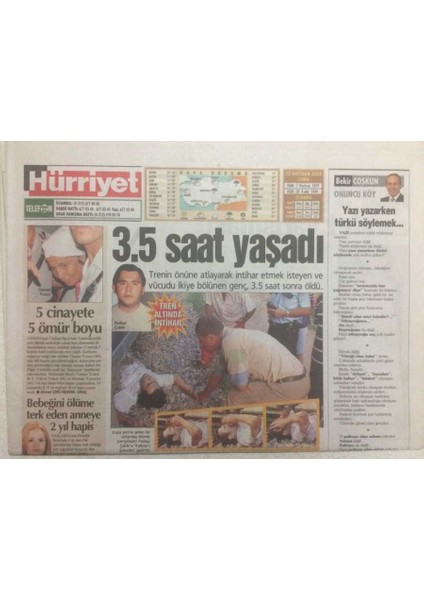 Hürriyet Gazetesi 20 Haziran 2003 - Deniz Akkayanın Takılarını 2 Güvenlik Görevlisi Korudu GZ32904
