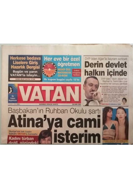 Vatan Gazetesi 3 Şubat 2004 Erbilde Ölen Türk Eski Diplomat Çıktı -GZ44453 fiyatları