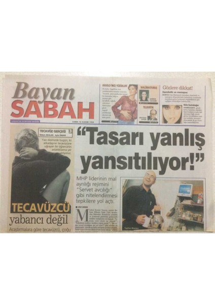 Sabah Gazetesi Bayan Eki 12 Kasım 1999 - Asgoldun Değişmeyen Zarafeti GZ47837