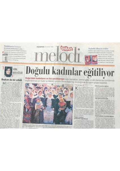 Sabah Gazetesi Melodi Eki 26 Ocak 1998 - Doğulu Kadınlar Eğitiliyor GZ36350