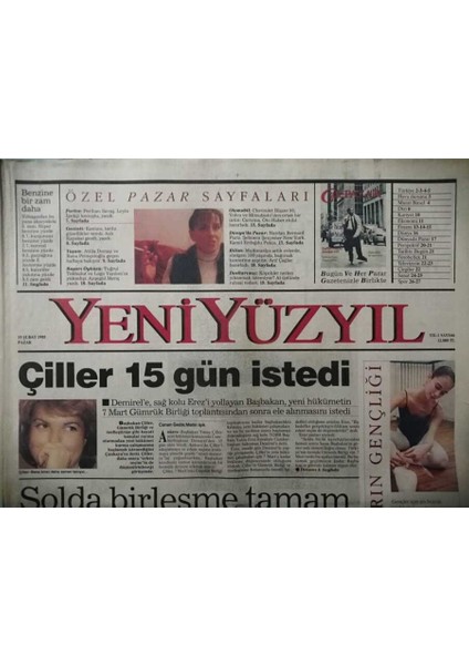 Yeni Yüzyıl Gazetesi 19 Şubat 1995 Perihan Savaş Kocasının Yaşama Dönüşünü Büyük Bir Sabırla Izliyor -GZ37810