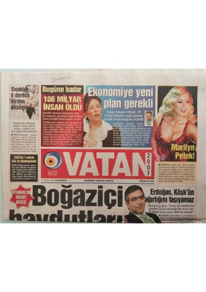 Vatan Gazetesi 12 Mart 2007 Gösterisini Cem Yılmaz Yararına Yaptı - GZ44455 fiyatları