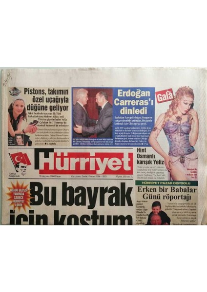 Hürriyet Gazetesi 13 Haziran 2004 Akp Den Deplilere Uyarı - Baykal Barış Diledi - GZ44602
