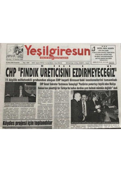 Yeşil Giresun Gazetesi 2 Mart 2006-KITAPÇI Gelecek Sezon Da Varım Dedi GZ45571