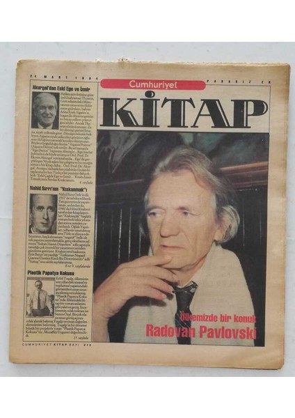 Cumhuriyet Gazetesi Kitap Eki 24 Mart 1994 -Ülkemizde Bir Konuk Radovan PAVLOVSKI-GZ45933
