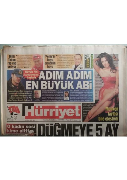 Hürriyet Gazetesi 27 Mart 2007 Yıldız Tezcan Kocam Benim Paramla Onu Meşhur Etti -GZ44384