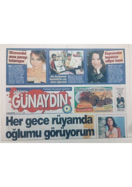 Sabah Gazetesi Günaydın Eki - 14 Mayıs 2005 - Nikahtan Dönenler, Sibel Canı Tanımak Zor GZ46791