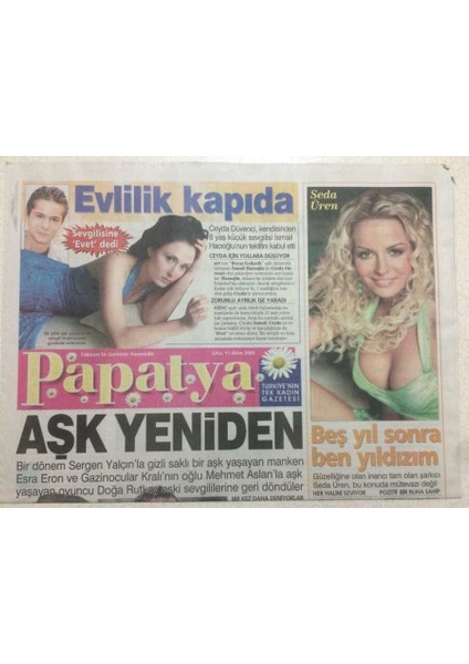 Takvim Gazetesi Papatya Eki 11 Ekim 2005 - Seda Üren 5 Yıl Sonra Ben Yıldızım GZ47206