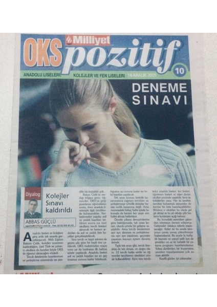 Milliyet Gazetesi Oks Pozitif Eki 14 Aralık 2005 - Deneme Sınavı GZ47506