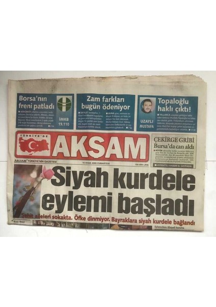 Akşam Gazetesi 15 Ocak 2000 - Sezen Aksu Israilde Fethetti GZ5979