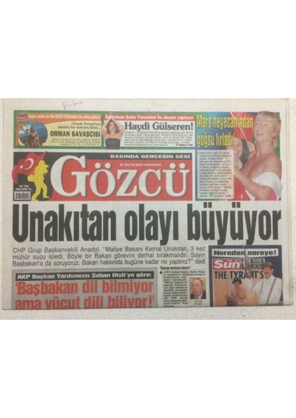 Gözcü Gazetesi 21 Mayıs 2005 - Kemal Unakıtan Olayı Büyüyor GZ47262