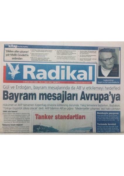 Radikal Gazetesi - 6 Aralık 2002 - Denktaş Sabır Taşırdı GZ46773