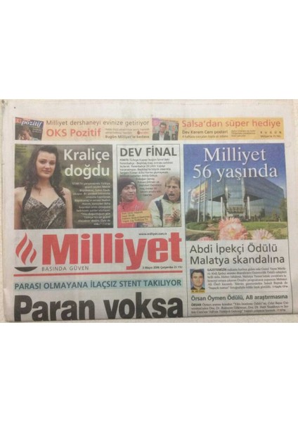 Milliyet Gazetesi 3 Mayıs 2006 - Erdoğan Demirel Polemiği Şiddetleniyorarabistana Asıl Sen Git GZ47102