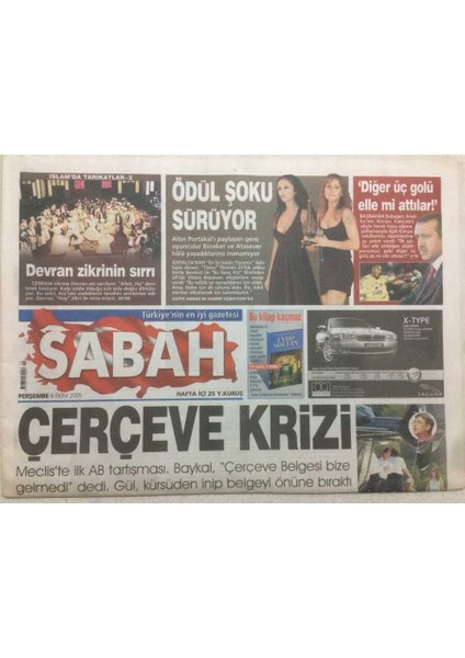 Sabah Gazetesi 6 Ekim 2005 - Çerçeve Krizi GZ47137