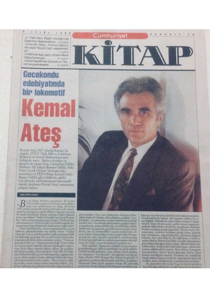 Cumhuriyet Gazetesi Kitap Eki 2 Eylül 1999 - Gecekondu Edebiyatında Bir Ekol Kemal Ateş GZ47598