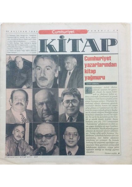 Cumhuriyet Gazetesi Kitap Eki - 30 Haziran 1994 - Cumhuriyet Yazarlarından Kitap Yağmuru GZ46484 fiyatları
