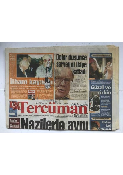 Tercüman Gazetesi 7 Mart 2005 - Zerkavi Bilmecesi GZ7138 fiyatları