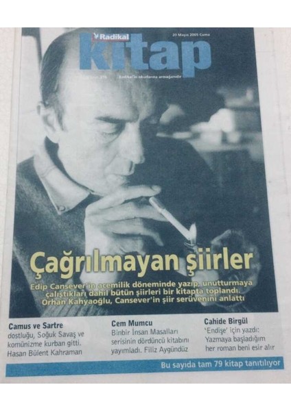 Radikal Gazetesi Kitap Eki 20 Mayıs 2005 - Çağrılmayan Şiirler GZ47658